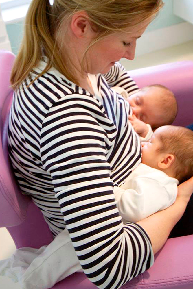 sillón lactancia materna para gemelos